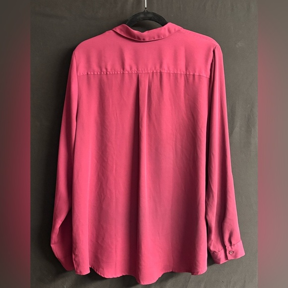 Womens Burgandy Long Sleeve Button or rolled sleeve Apt 9 XXL polyester - Picture 3 of 3